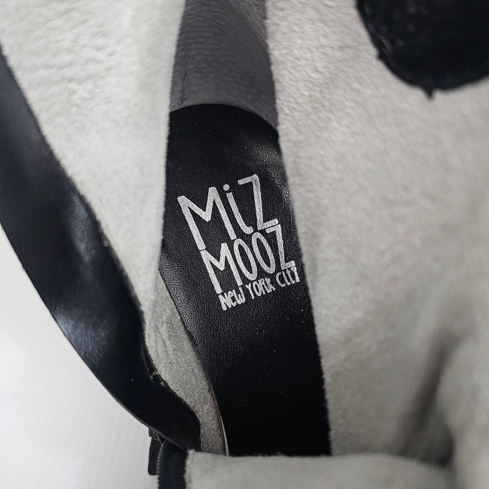 Miz Mooz Mandy Ankle Boot Womens EU 41 Black Suede Whipstitch Buckle Chunky Heel - Picture 13 of 16